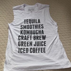 Sub_Urban Riot White Muscle Tee with Black Text